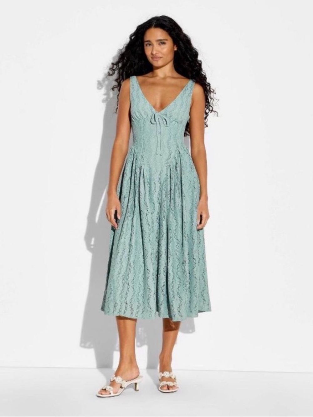 Target Wild Fable Women’s Midi Lace Basque Empire Waist Dress
